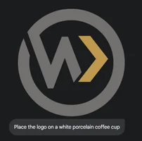 Gemini interface showing logo placement prompt