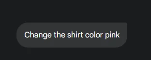 Gemini interface with pink shirt prompt