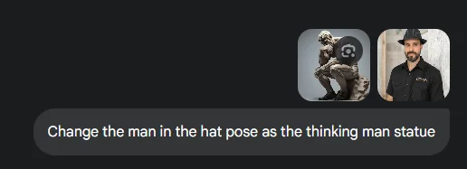 Gemini interface with pose prompt