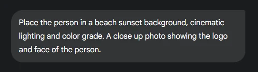Gemini interface with scene prompt