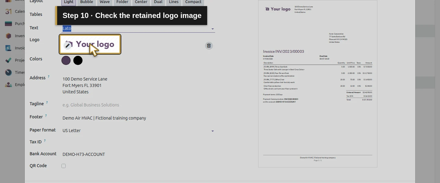 Video action 10: Check the retained logo image. The actual target is highlighted in gold.