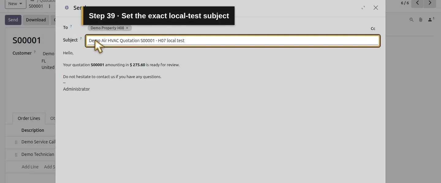 Action 39: Set the exact local-test subject. The actual target is highlighted in gold.