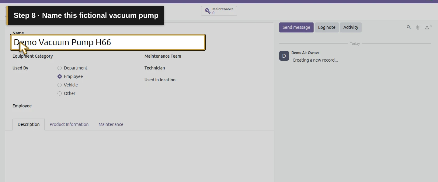 Action 8: Name this fictional vacuum pump. The actual target is highlighted in gold.