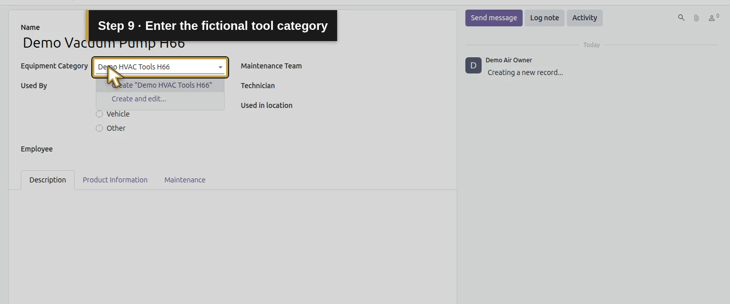 Action 9: Enter the fictional tool category. The actual target is highlighted in gold.