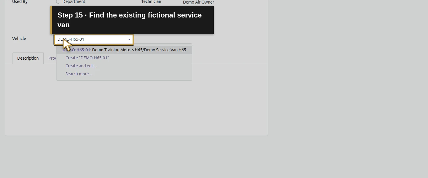 Action 15: Find the existing fictional service van. The actual target is highlighted in gold.